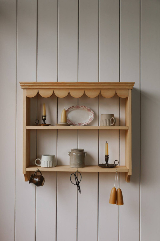 شلف دکوراتیو چوبی آویز دار کانو وود | Wooden Wall Shelf with Hanger مناسب ورودی کانو وود