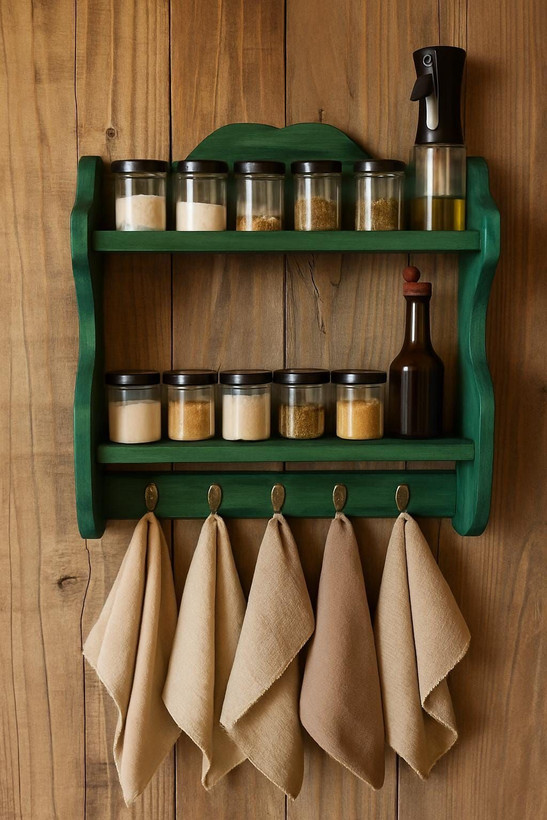 جا ادویه چوبی دکوراتیو کانو وود | Decorative Spice Holder رنگ پلی ارتان ضد آب کانو وود