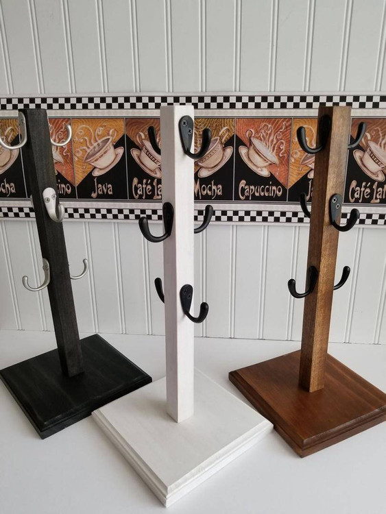 آویز لیوان و فنجان چوب روسی کانو وود | Mug & Cup Hanger مدل دیواری روستیک کانو وود