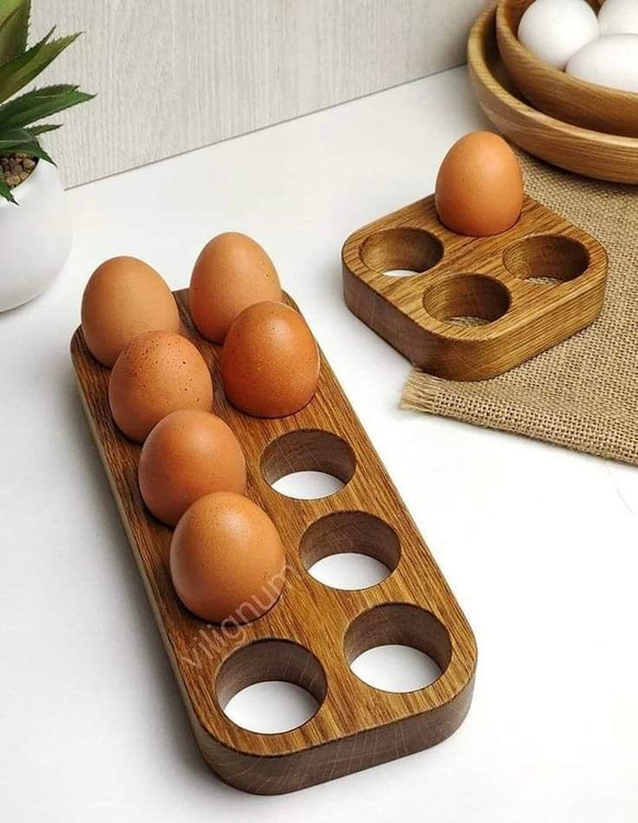 ست دو تکه جا تخم مرغی چوب روسی کانو وود | Wooden Egg Holder فانتزی آشپزخانه