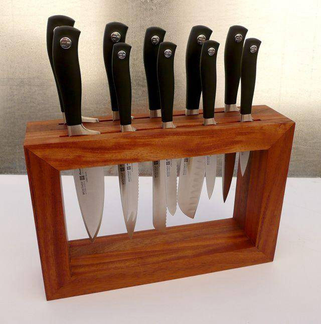 استند چاقو رومیزی چوب روسی کانو وود | Wooden Knife Stand حرفه ای آشپزخانه