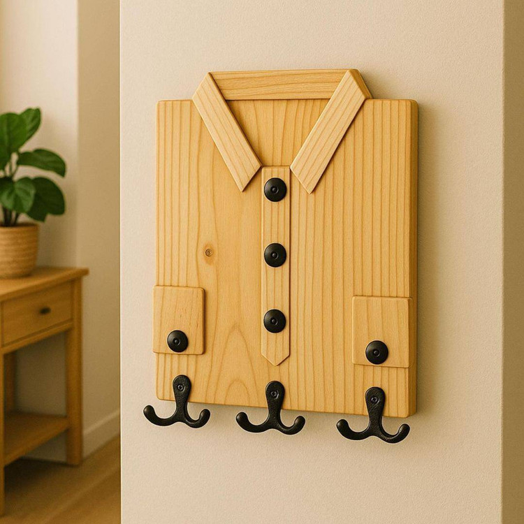 آویز لباس طرح پیراهن چوبی کانو وود | Shirt Design Clothes Hanger فانتزی مدرن