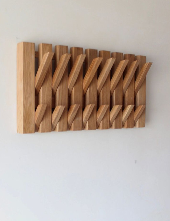 آویز لباس تاشو دو ردیفی چوبی کانو وود | Folding Clothes Hanger کم جا