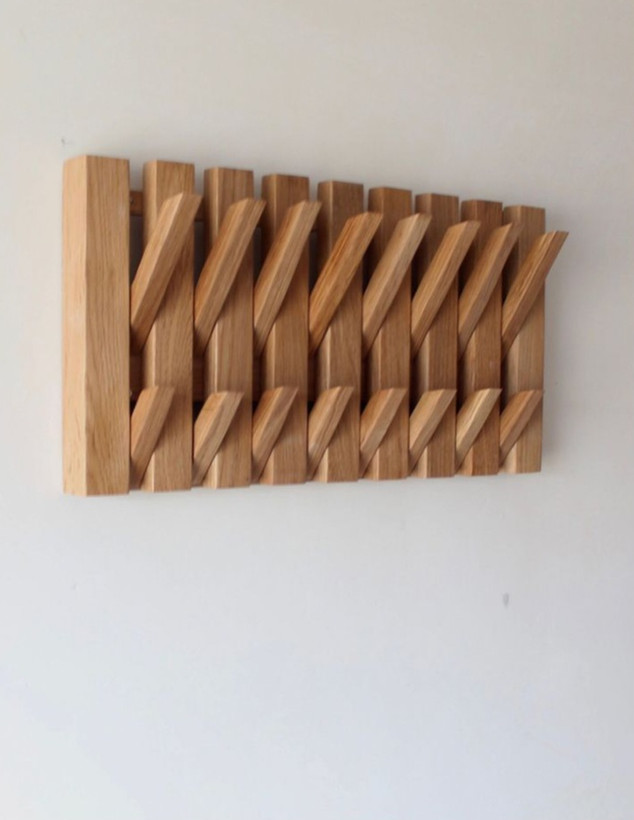 آویز لباس تاشو دو ردیفی چوبی کانو وود | Folding Clothes Hanger کم جا