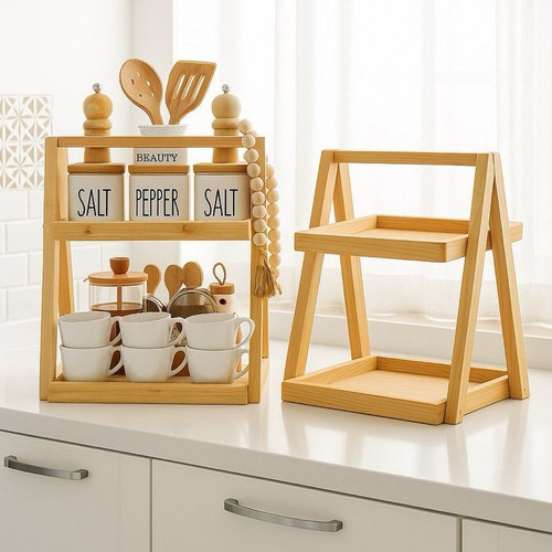 استند رو میزی جا ادویه چوبی کانو وود | Wooden Spice Stand با دوام بالا