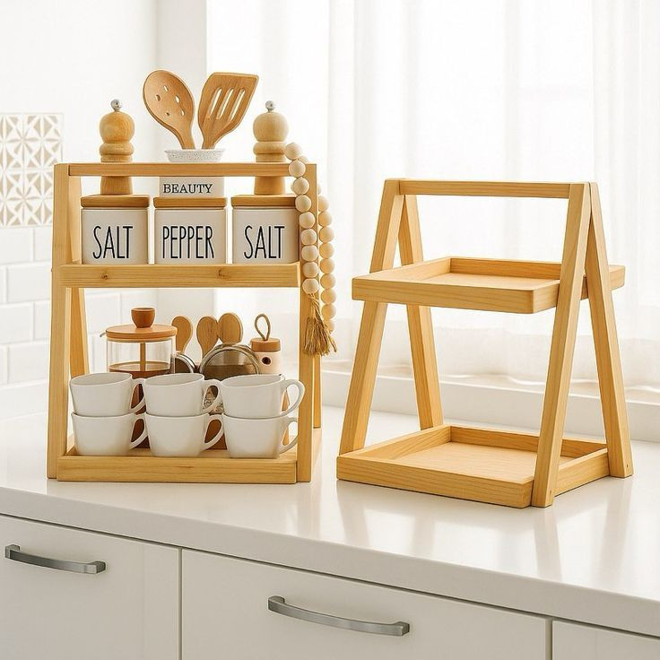 استند رو میزی جا ادویه چوبی کانو وود | Wooden Spice Stand با دوام بالا